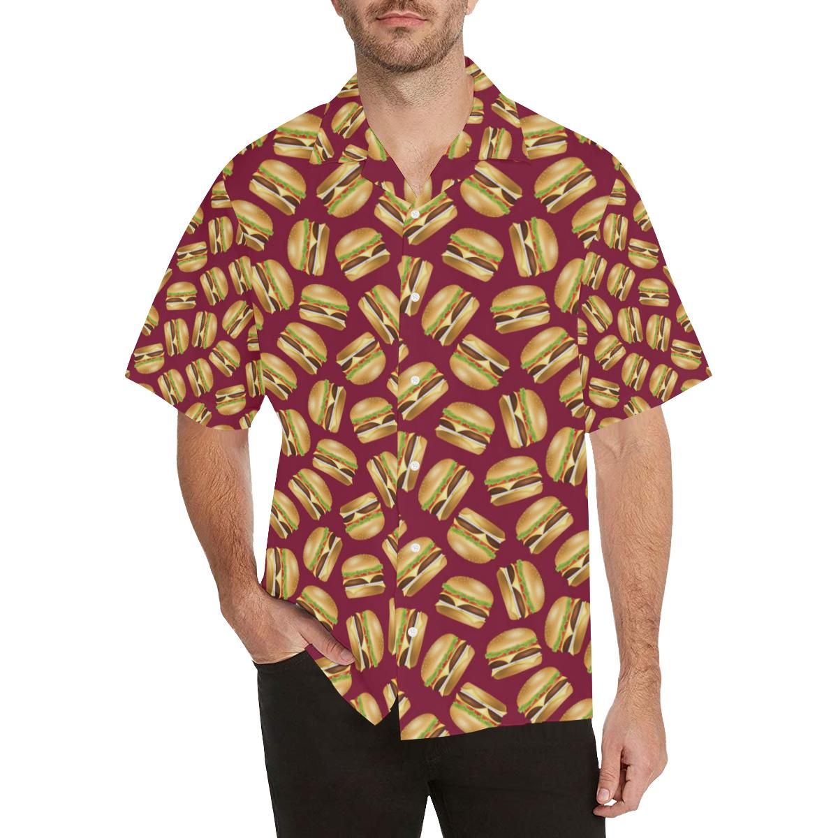 Hamburger Pattern Print Design 01 Men’s All Over Print Hawaiian Shirt (model T58)
