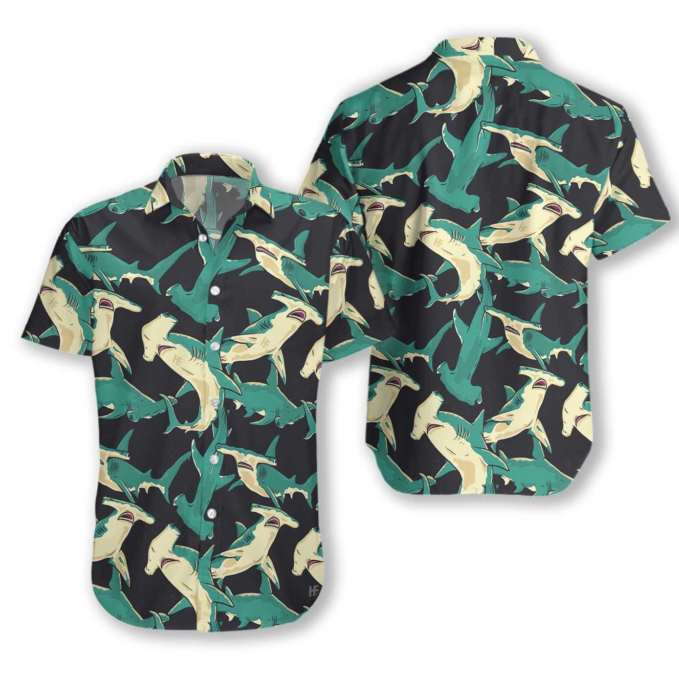 Hammerhead Shark Pattern Ez01 2810 Hawaiian Shirt