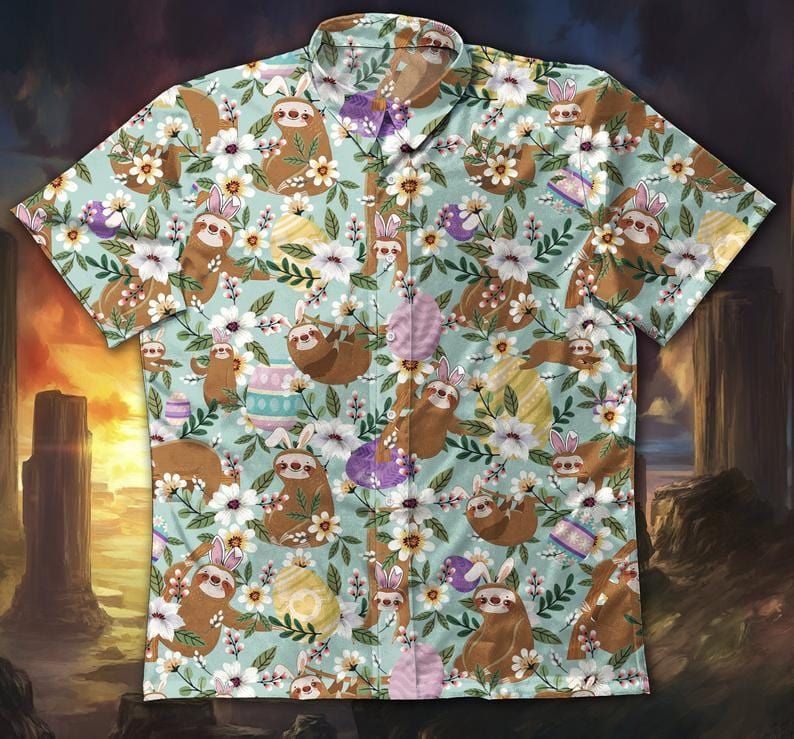 Happy Easter Sloth 2021 Hawaiian Aloha Shirts #V