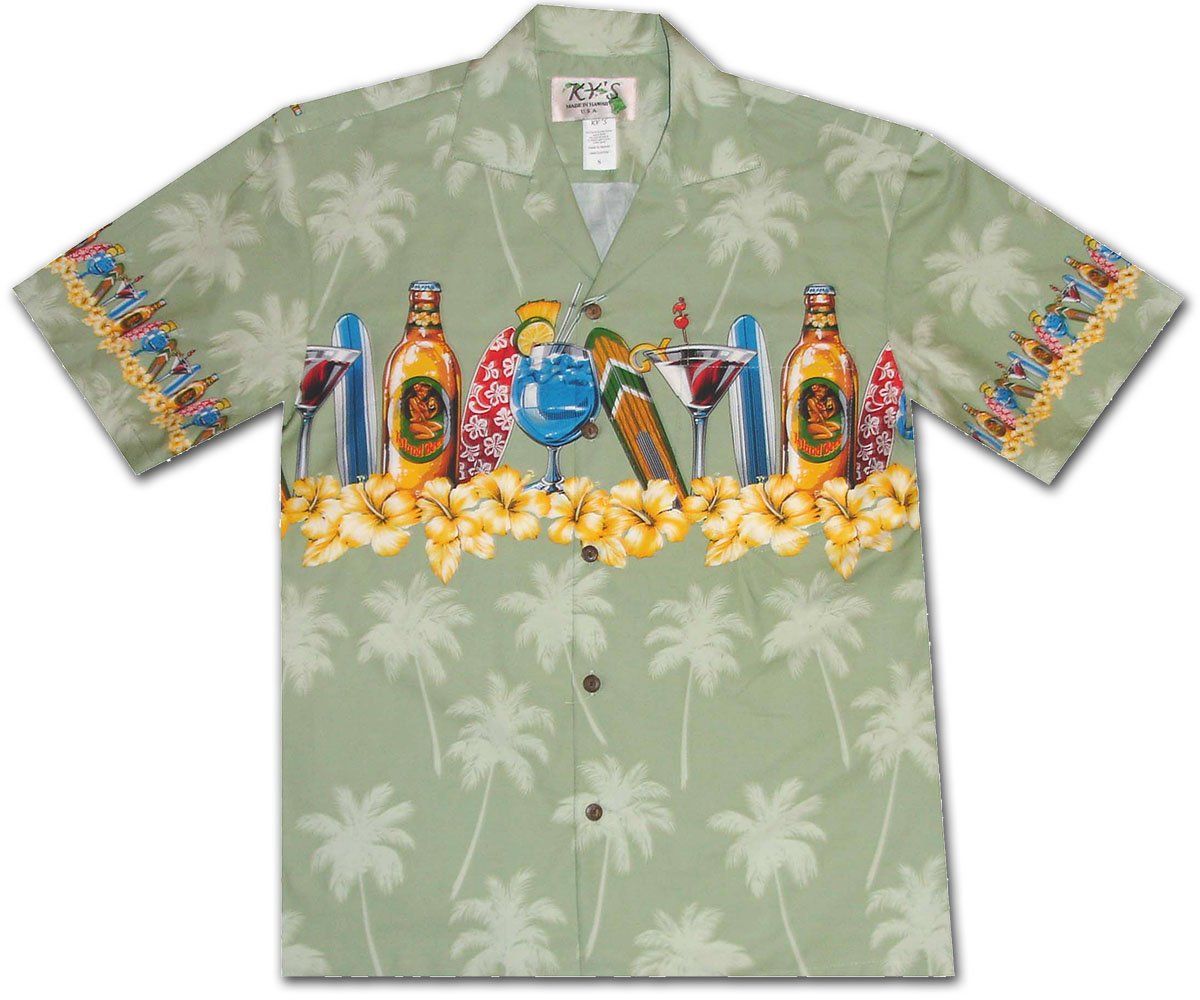 Happy Hour Green Hawaiian Shirt