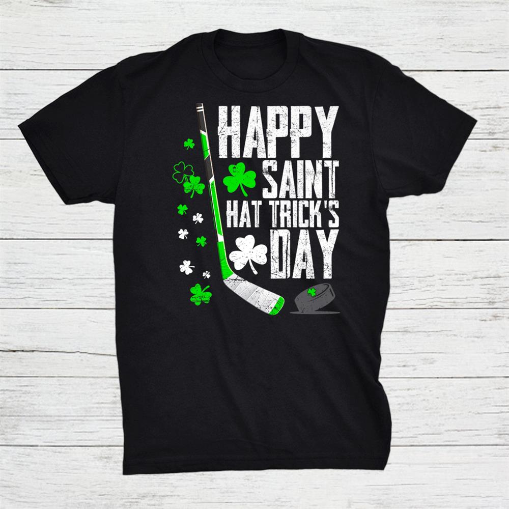 Happy Saint Hat Tricks Day Tee Ice Hockey St. Patricks Day Shirt