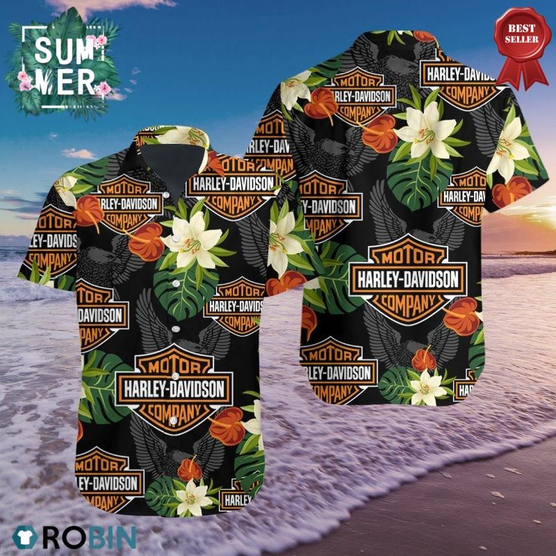 Harley Davidson Aloha Shirt Hawaii Shirt