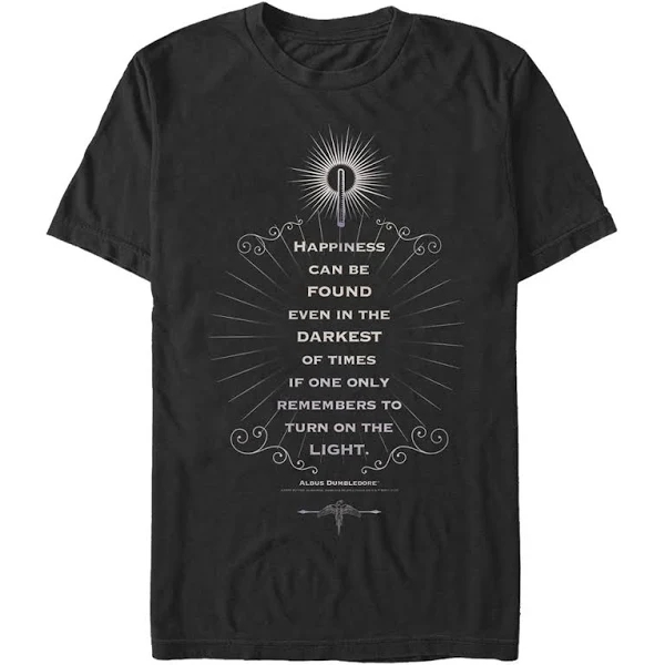 Harry Potter Men s Dumbledore Happiness Quote T Shirt Black