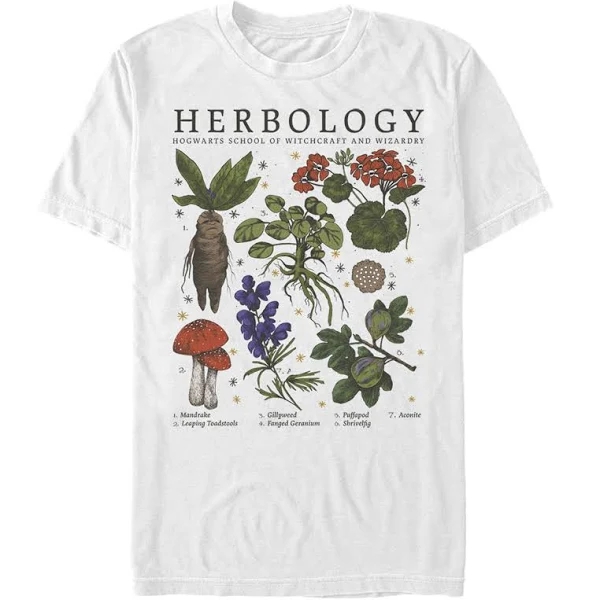 Harry Potter Men s Hogwarts Herbology T Shirt White