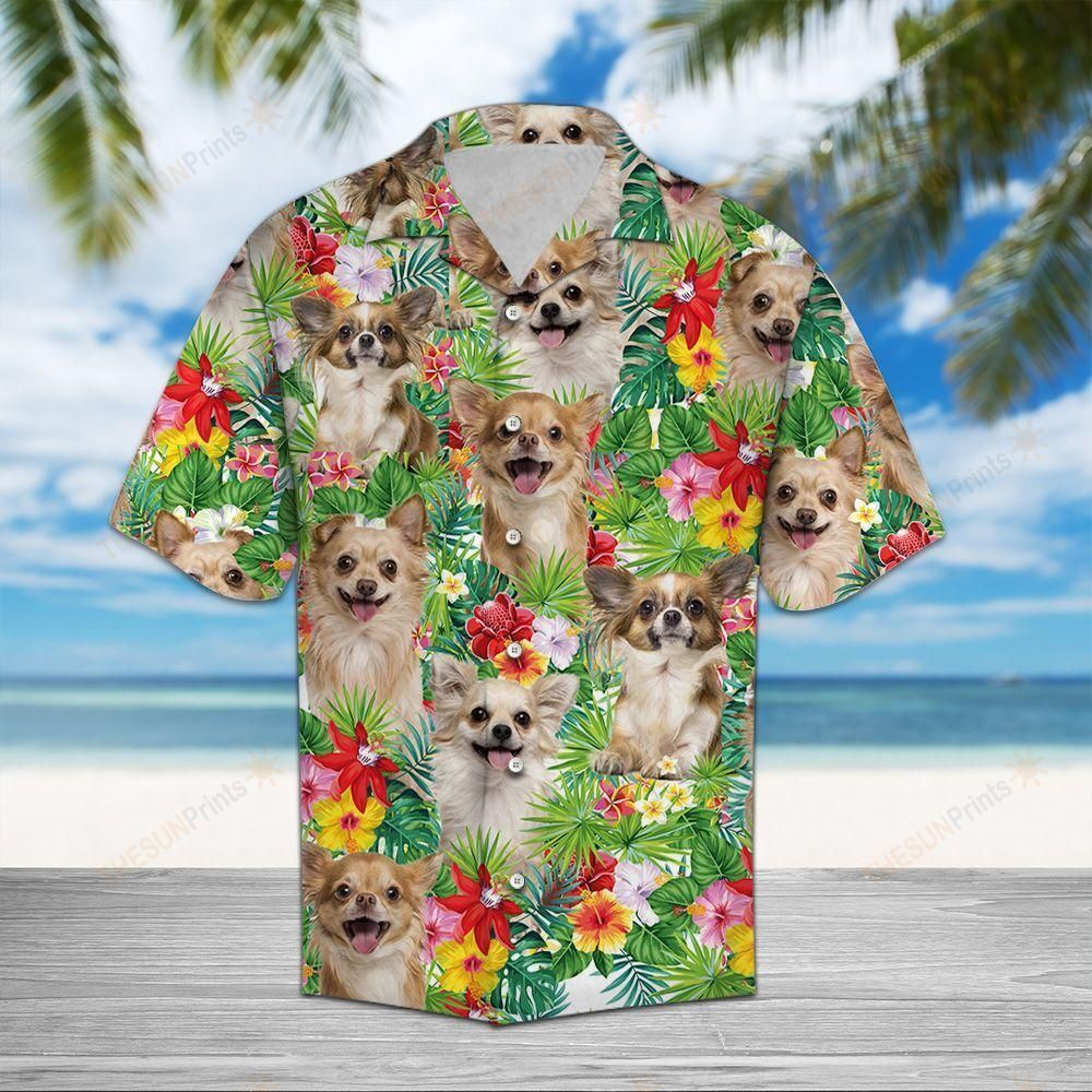 HAWAII SHIRT Chihuahua Flower Tropical -ZX5936 