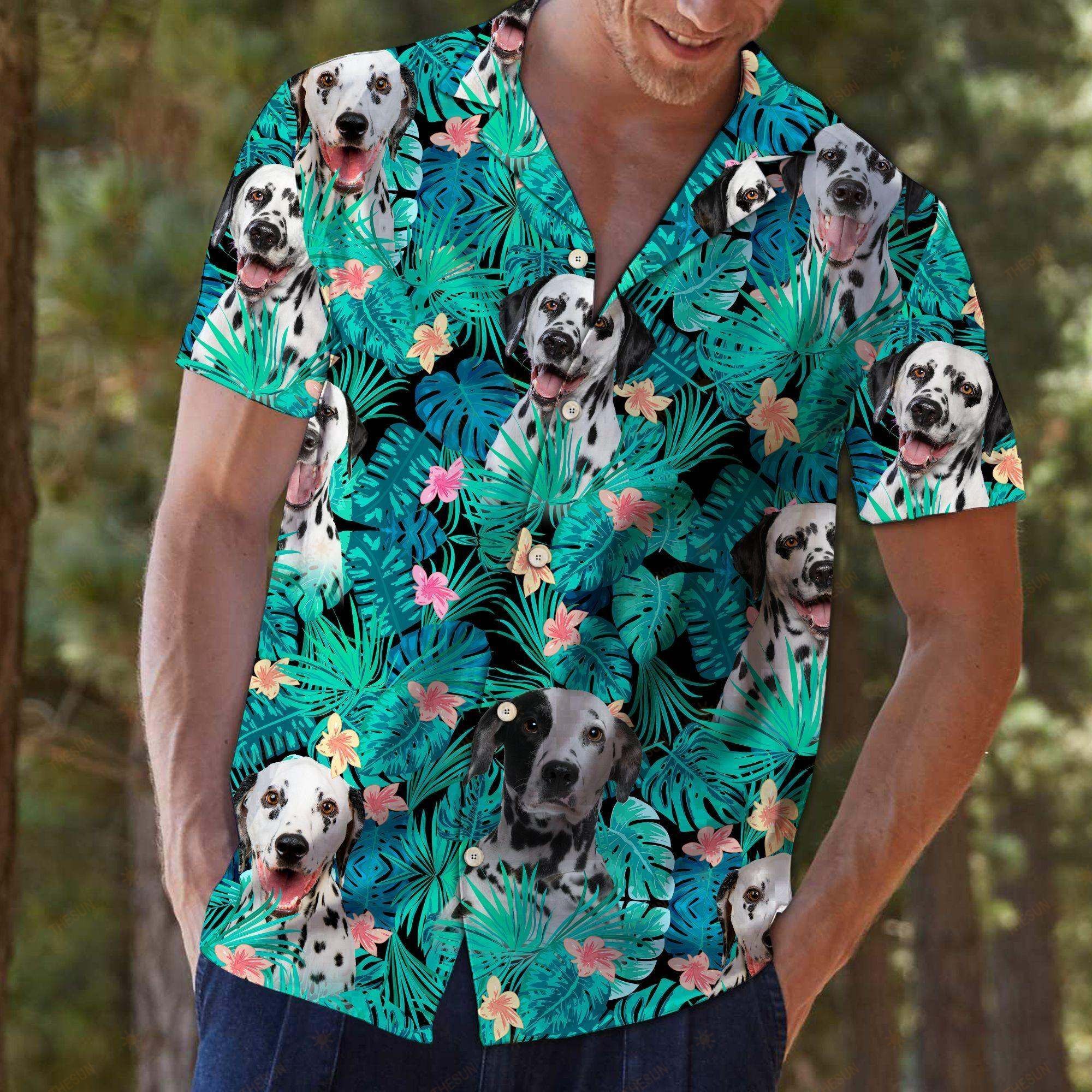 HAWAII SHIRT Dalmatian Tropical -ZX5248 