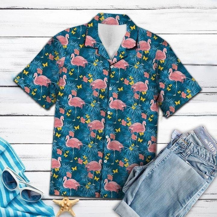Hawaii Shirt Flamingo Tropical Palm -ZX1502 