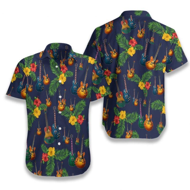 Hawaii Shirt Guitar Flower-ZX0699 