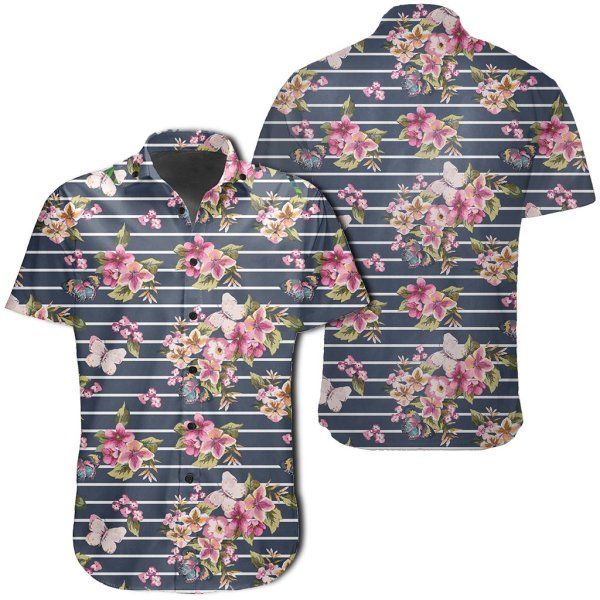 HAWAII SHIRT Hawaiian Shirt Tropical Butterfly Pink Shirt-ZX10740 