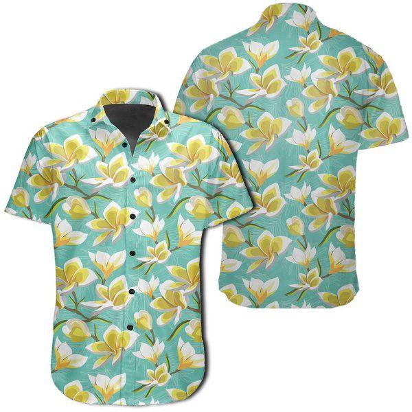 HAWAII SHIRT Hawaiian Shirt Tropical Plumeria Blue Shirt-ZX10678 