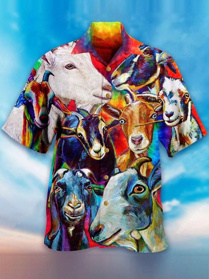 HAWAII SHIRT Hippie Goat -zx15848 