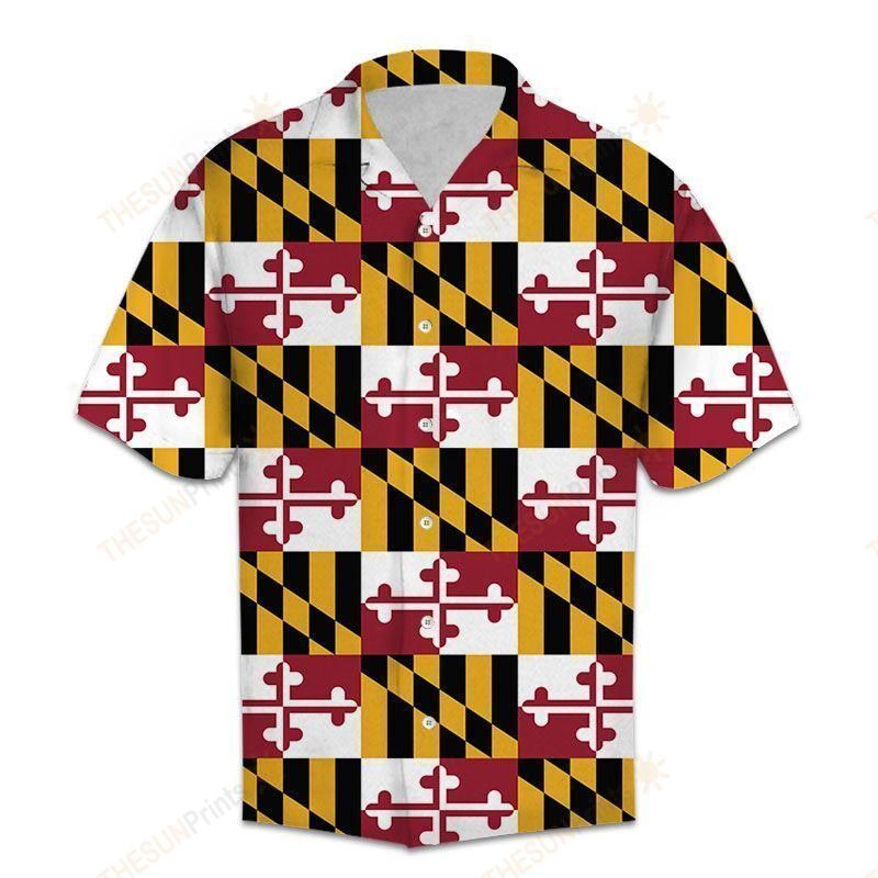 HAWAII SHIRT Maryland Flag -ZX5688 