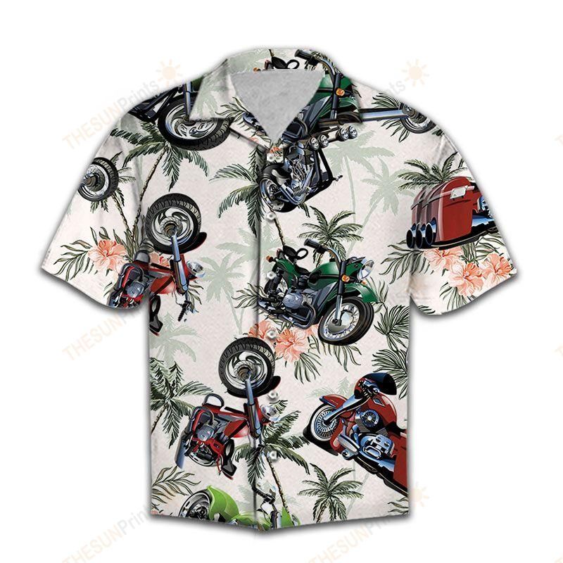 HAWAII SHIRT Motorbike Tropical Vintage -ZX6401 