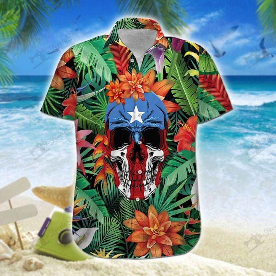 Hawaii Shirt Puerto Rico Skull-ZX0795 