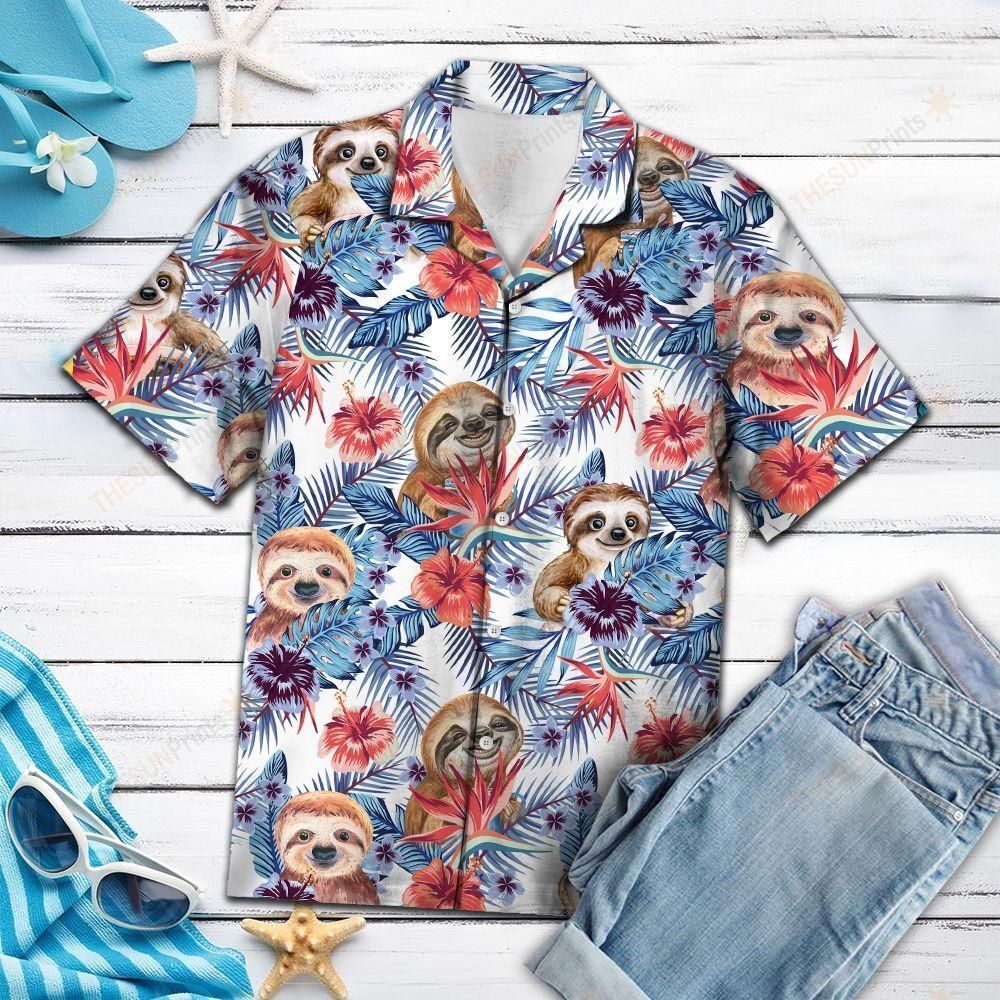 HAWAII SHIRT Sloth Tropical -ZX5672 