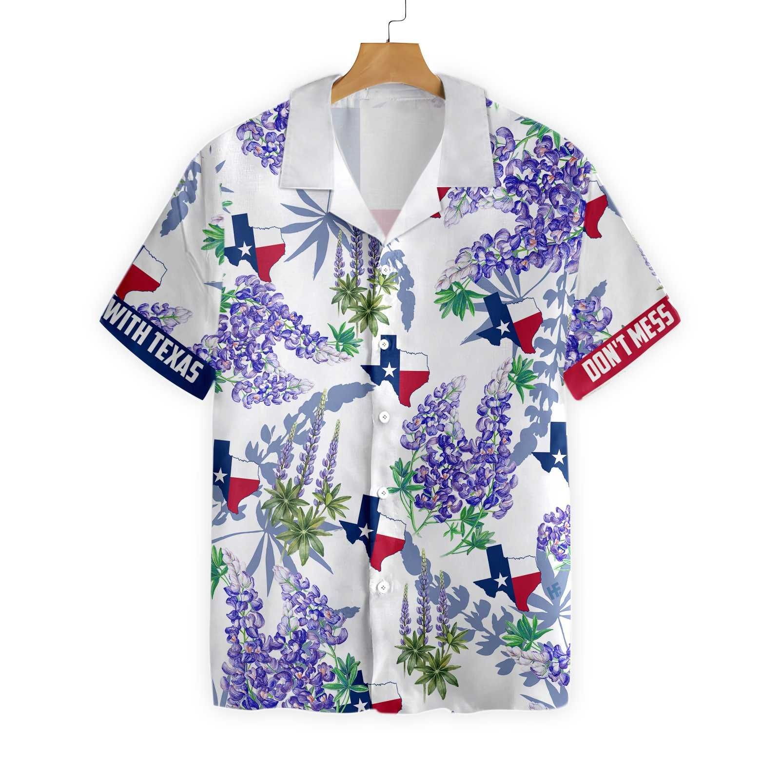 Hawaii Shirt Texas Flag Bluebonnets -ZH5789 