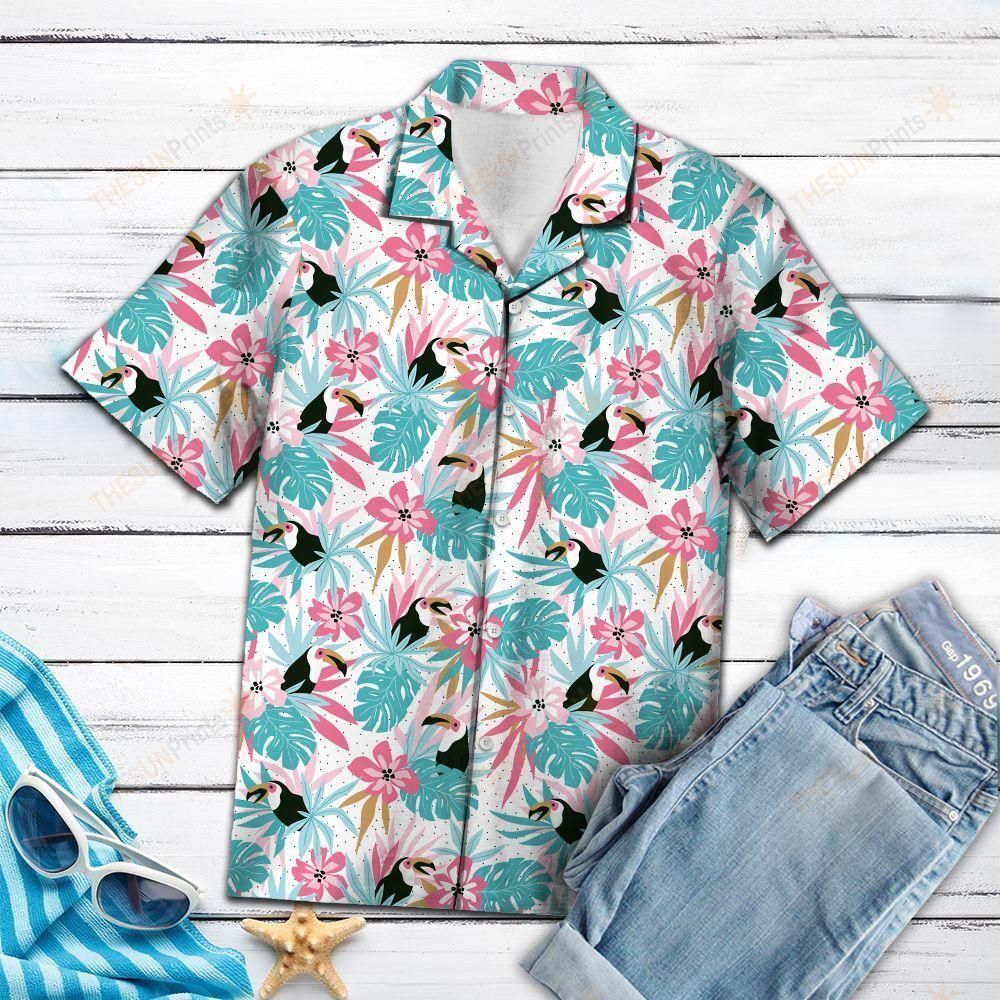 HAWAII SHIRT Toucan Bird Flower -ZX5860 