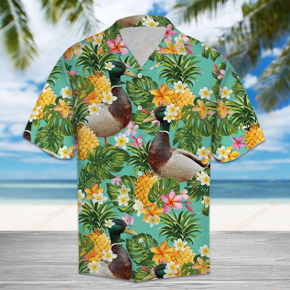 HAWAII SHIRT Tropical Pineapple Duck -ZX6084 