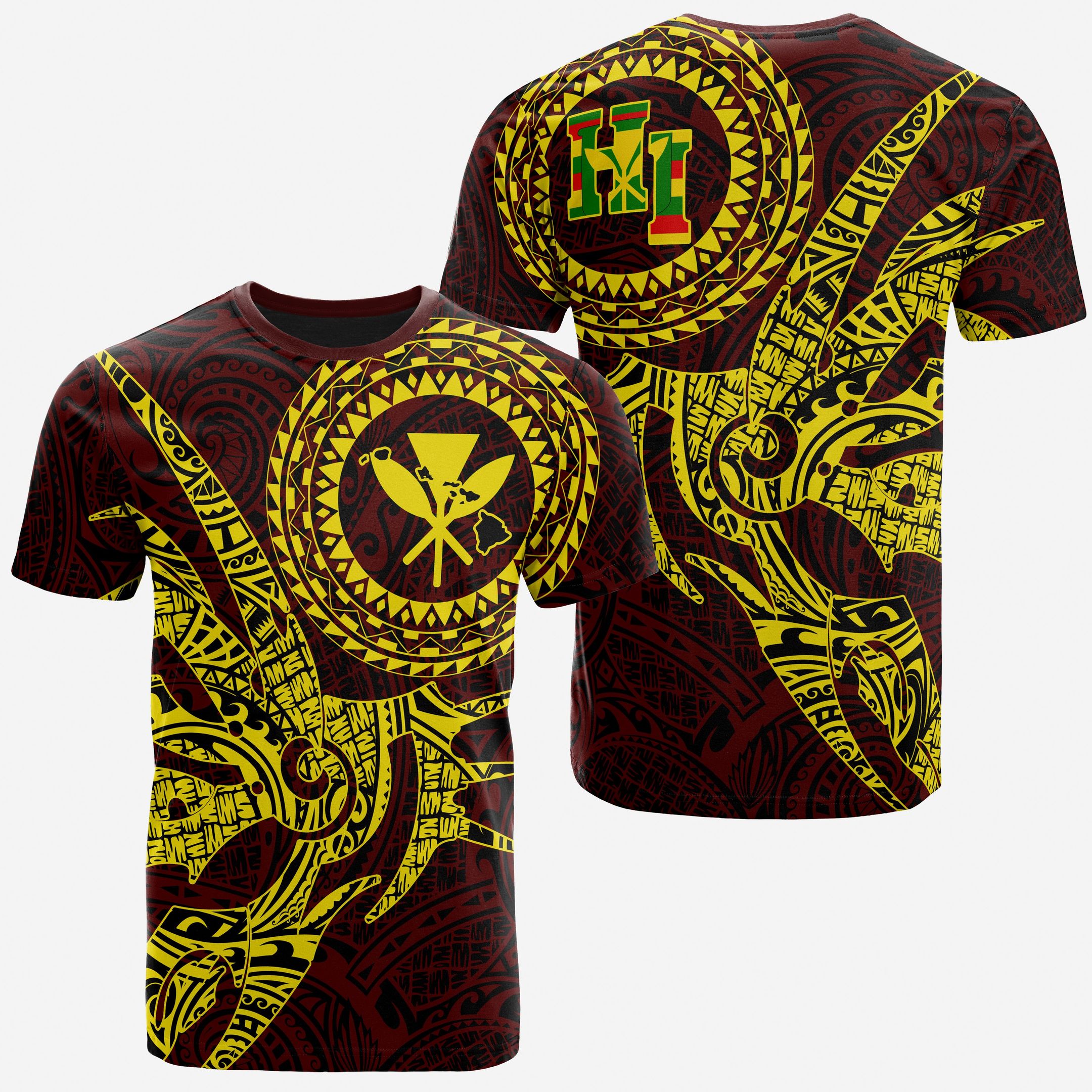 Hawaii T-shirt Polynesian Kanaka Map Hawaiian T-shirt – Tt Style – Ah – J6