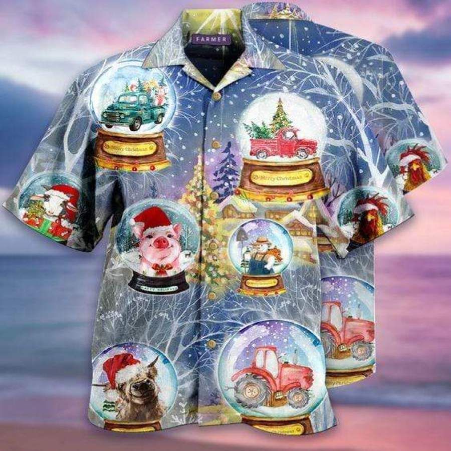 Hawaiian Aloha Shirts Christmas Funny Farmer