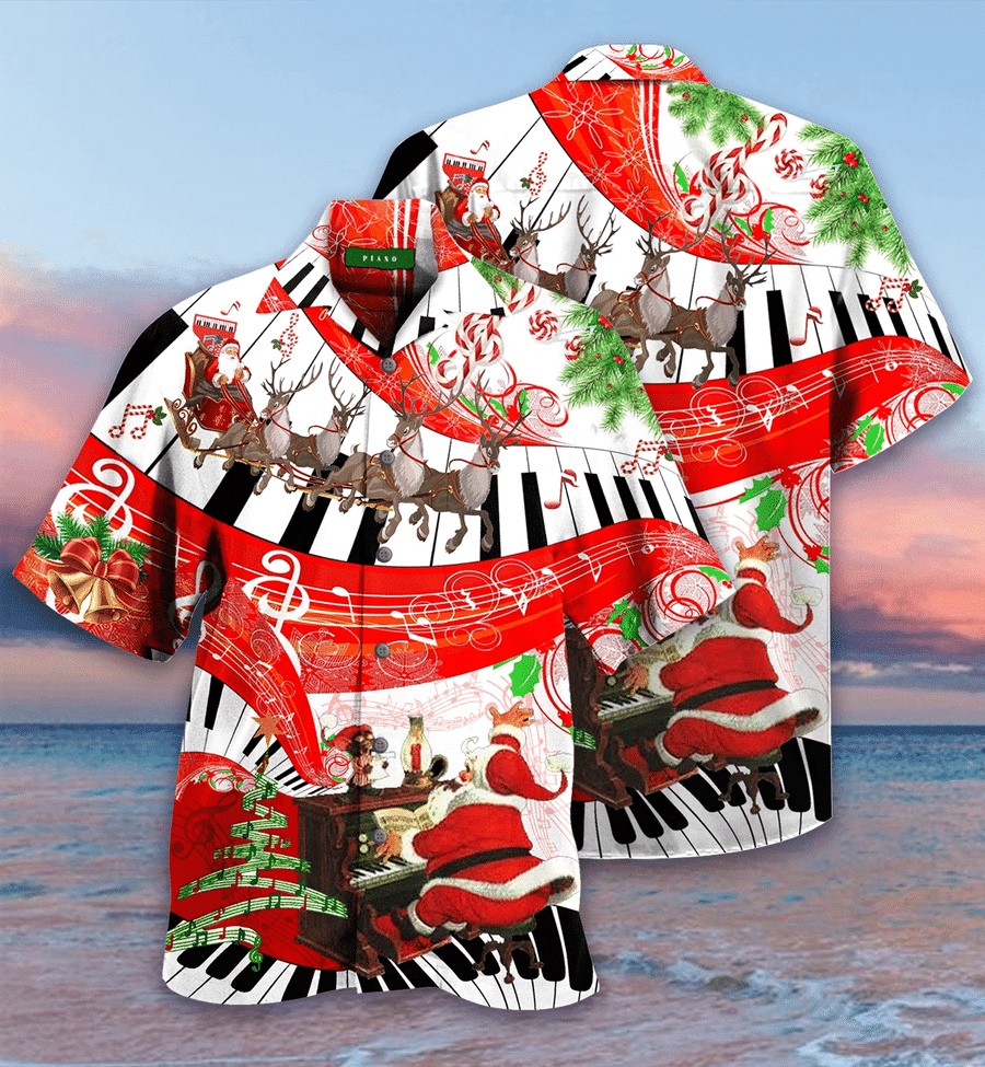 Hawaiian Aloha Shirts Christmas Piano