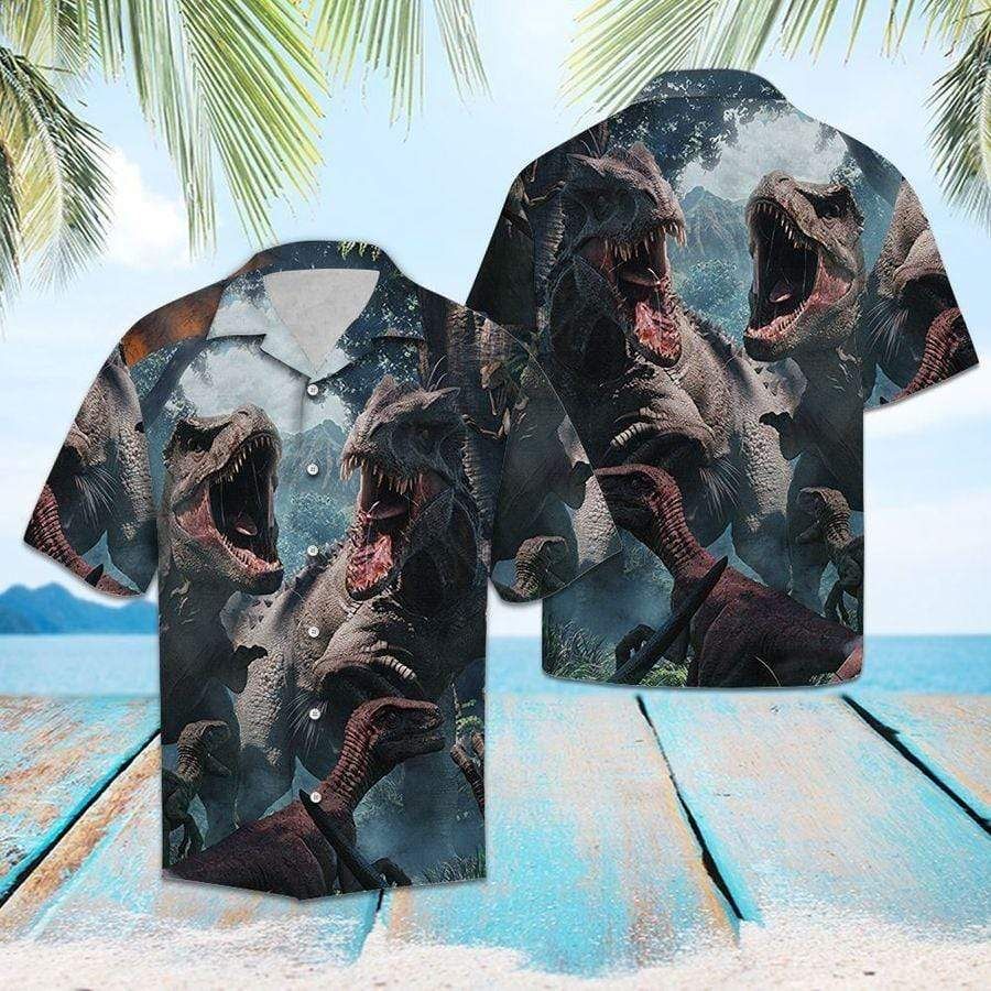 Hawaiian Aloha Shirts Cool Dinosaurs