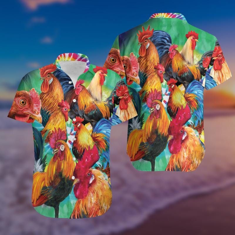 Hawaiian Aloha Shirts Corlorful Roosters #150321V
