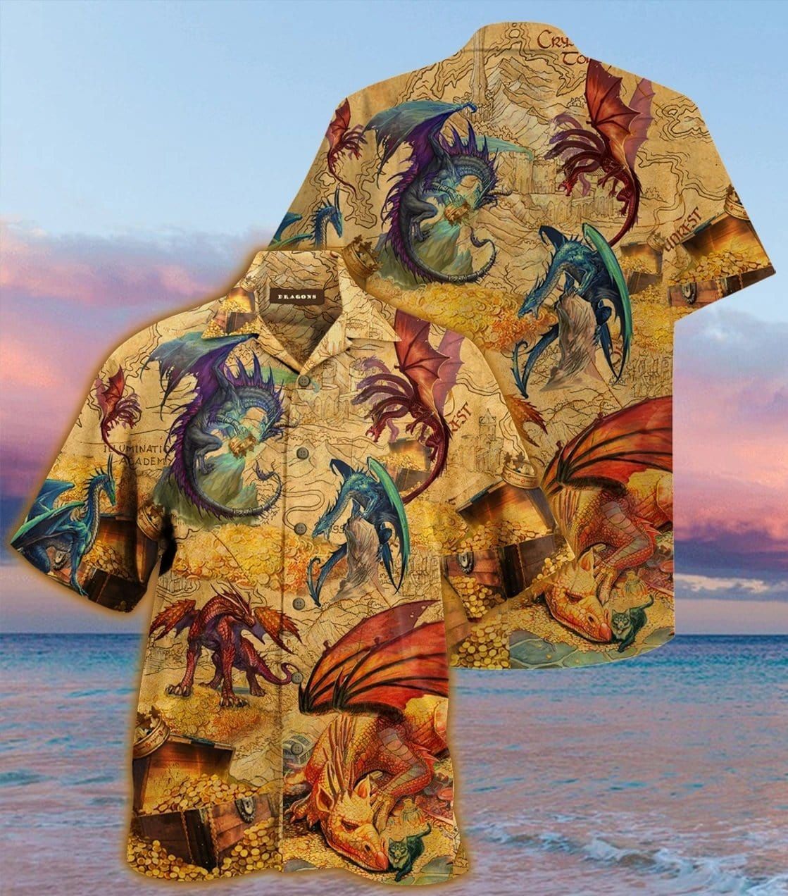 Hawaiian Aloha Shirts Dragon Map
