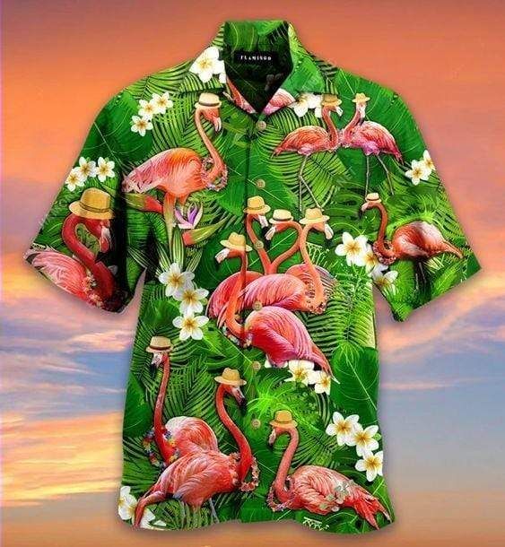 Hawaiian Aloha Shirts Flamingo Stand Tall And Be Fabulous