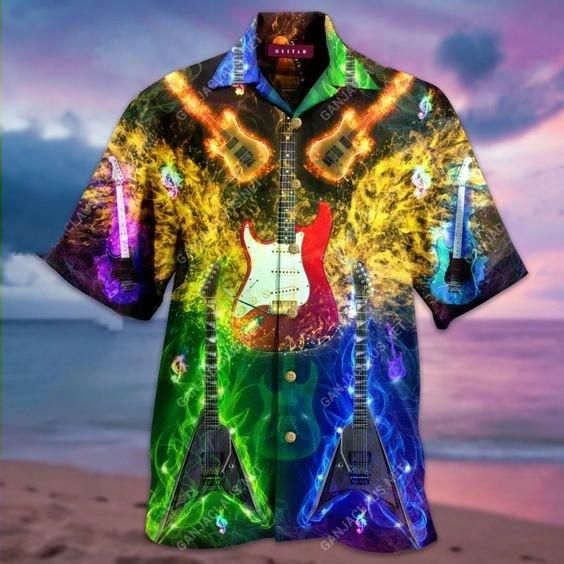 Hawaiian Aloha Shirts Guitar Amazing Light