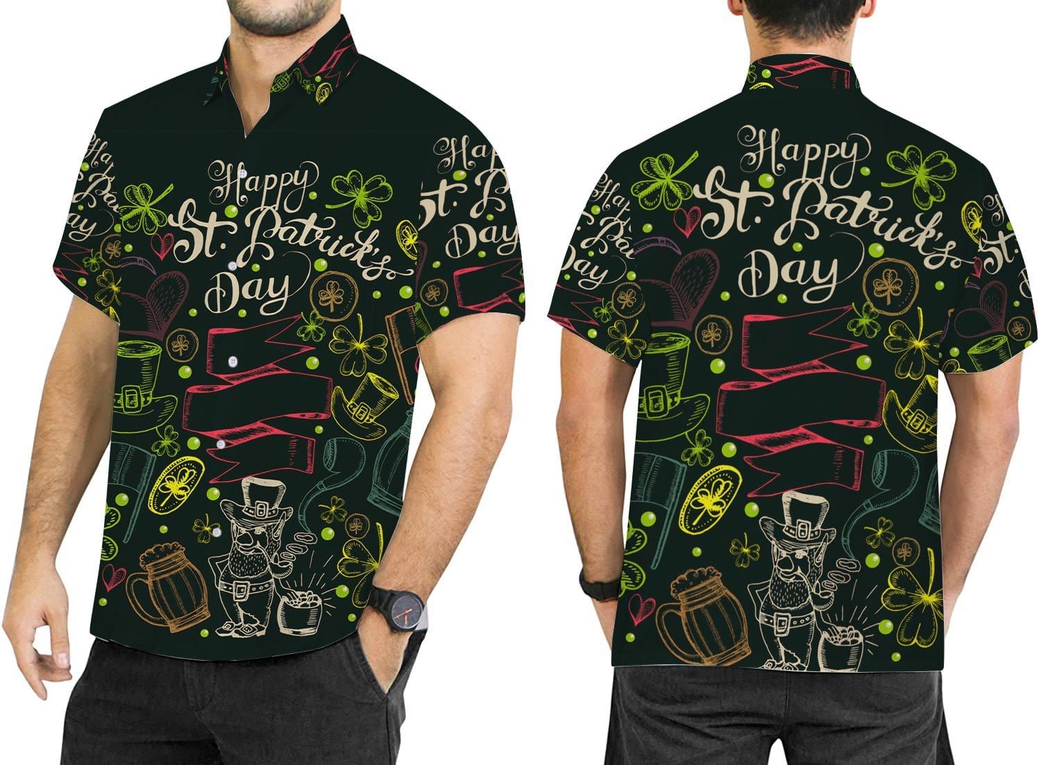 Hawaiian Aloha Shirts Happy St Patrick's Day Irish #402