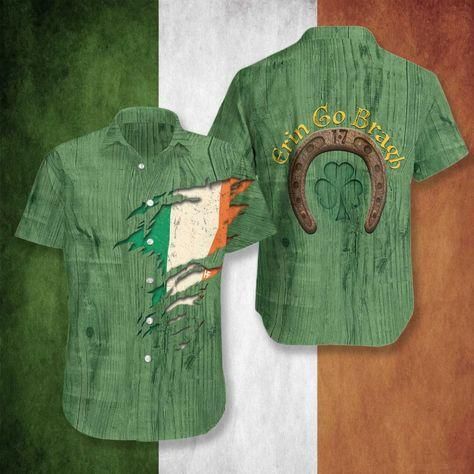 Hawaiian Aloha Shirts Irish St Patrick’s Day Proud Erin Go Bragh