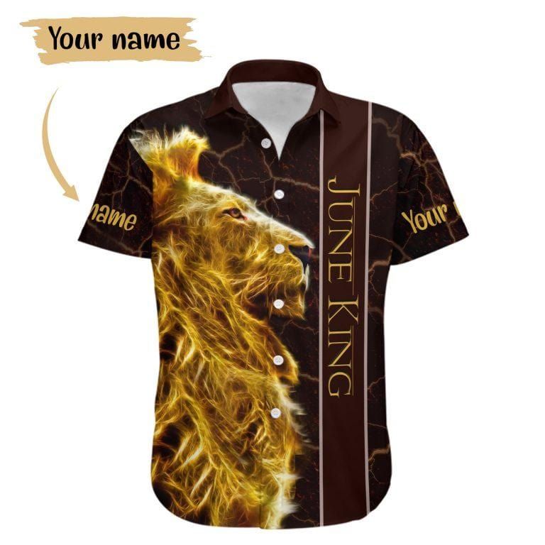 Hawaiian Aloha Shirts King Lion I Do What I Want Custom Month And Name
