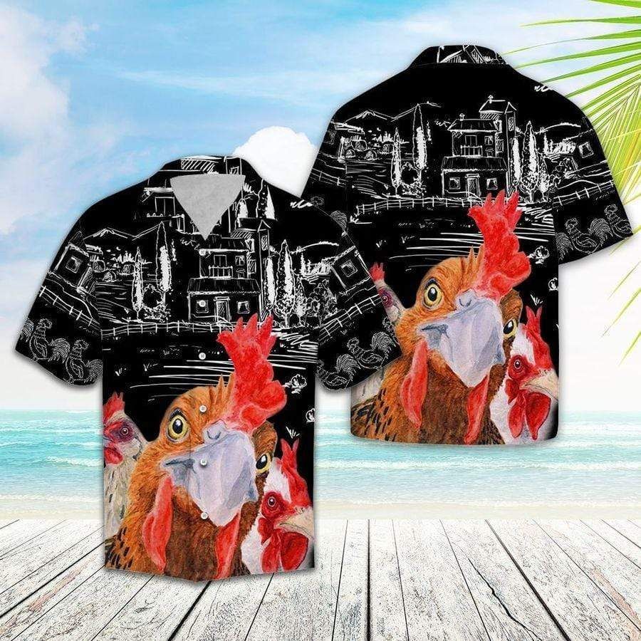 Hawaiian Aloha Shirts Love Rooster