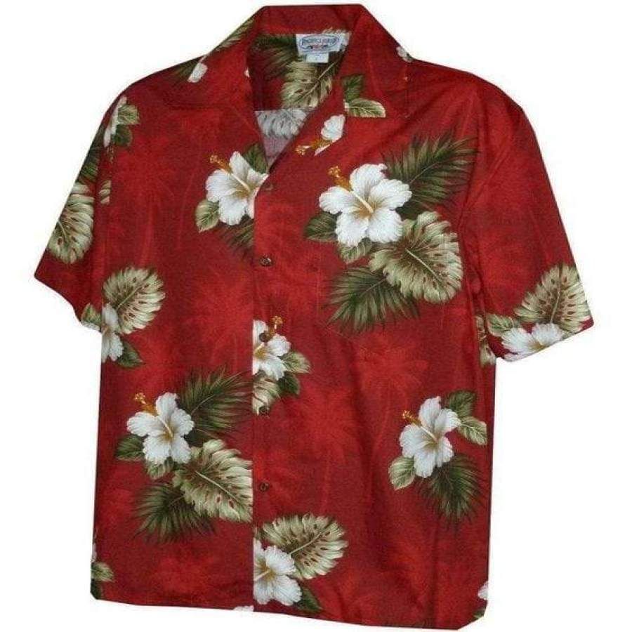 Hawaiian Aloha Shirts Pacific Legend Men’s Hibiscus & Palm