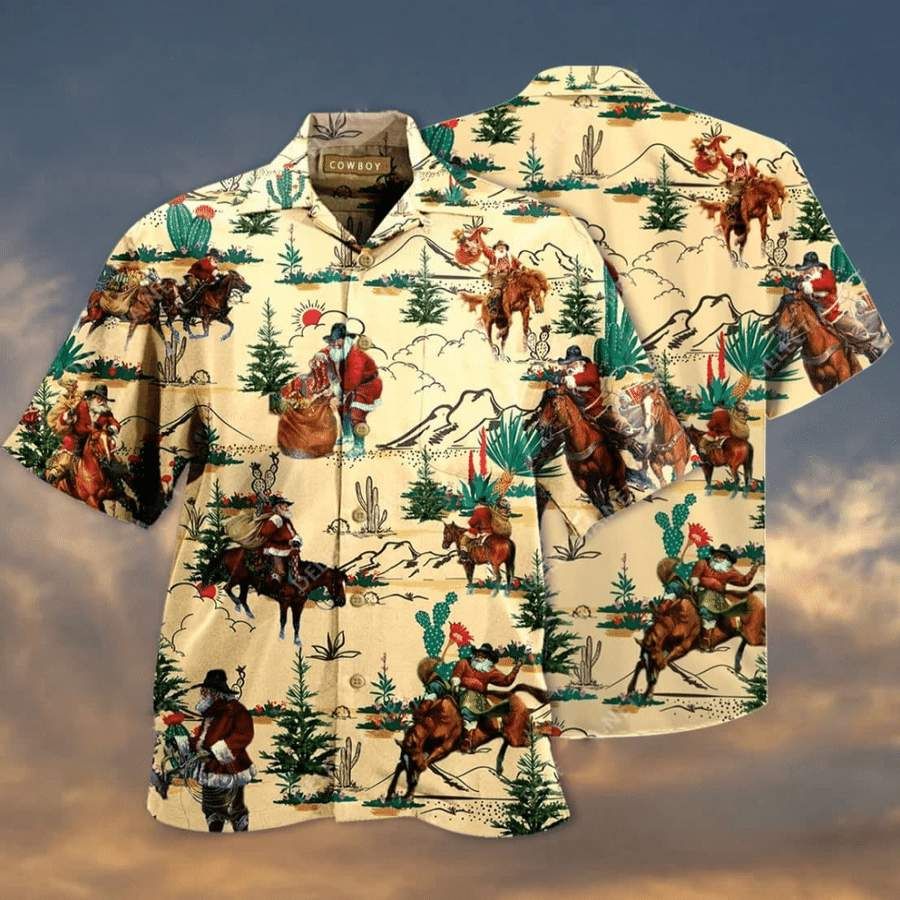 Hawaiian Aloha Shirts Santa Claus Cowboy