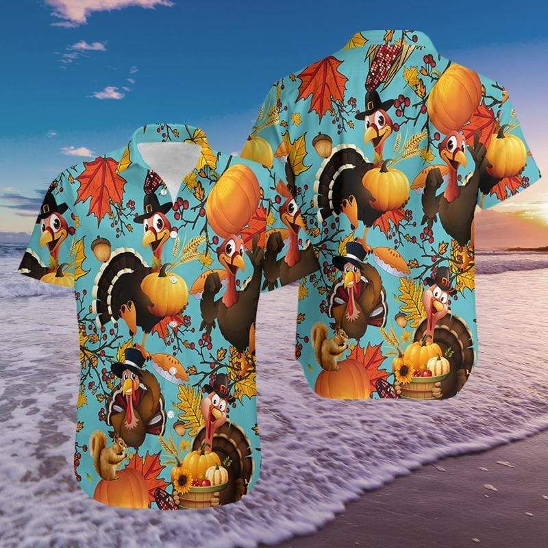 Hawaiian Aloha Shirts Turkeys Fall Thanksgiving