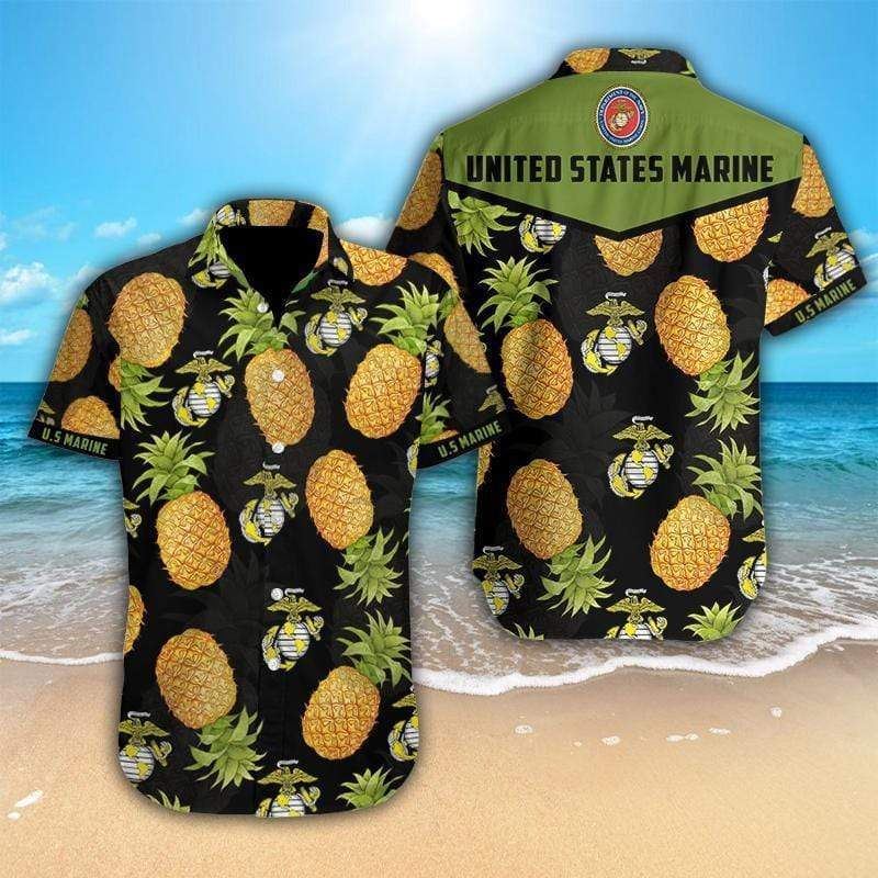 Hawaiian Aloha Shirts US Marine Pineapple #1712L
