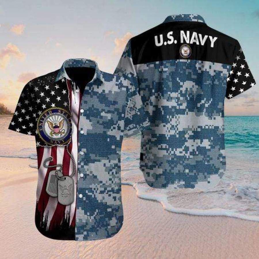Hawaiian Aloha Shirts Us Navy Camo
