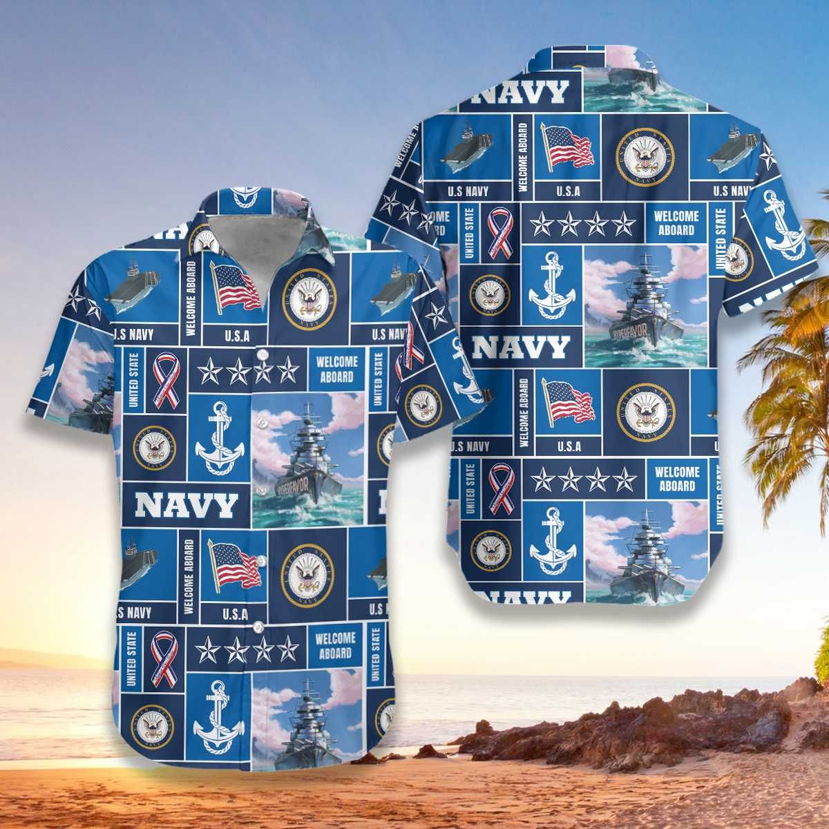 Hawaiian Aloha Shirts Veteran Soldier US Navy Welcome