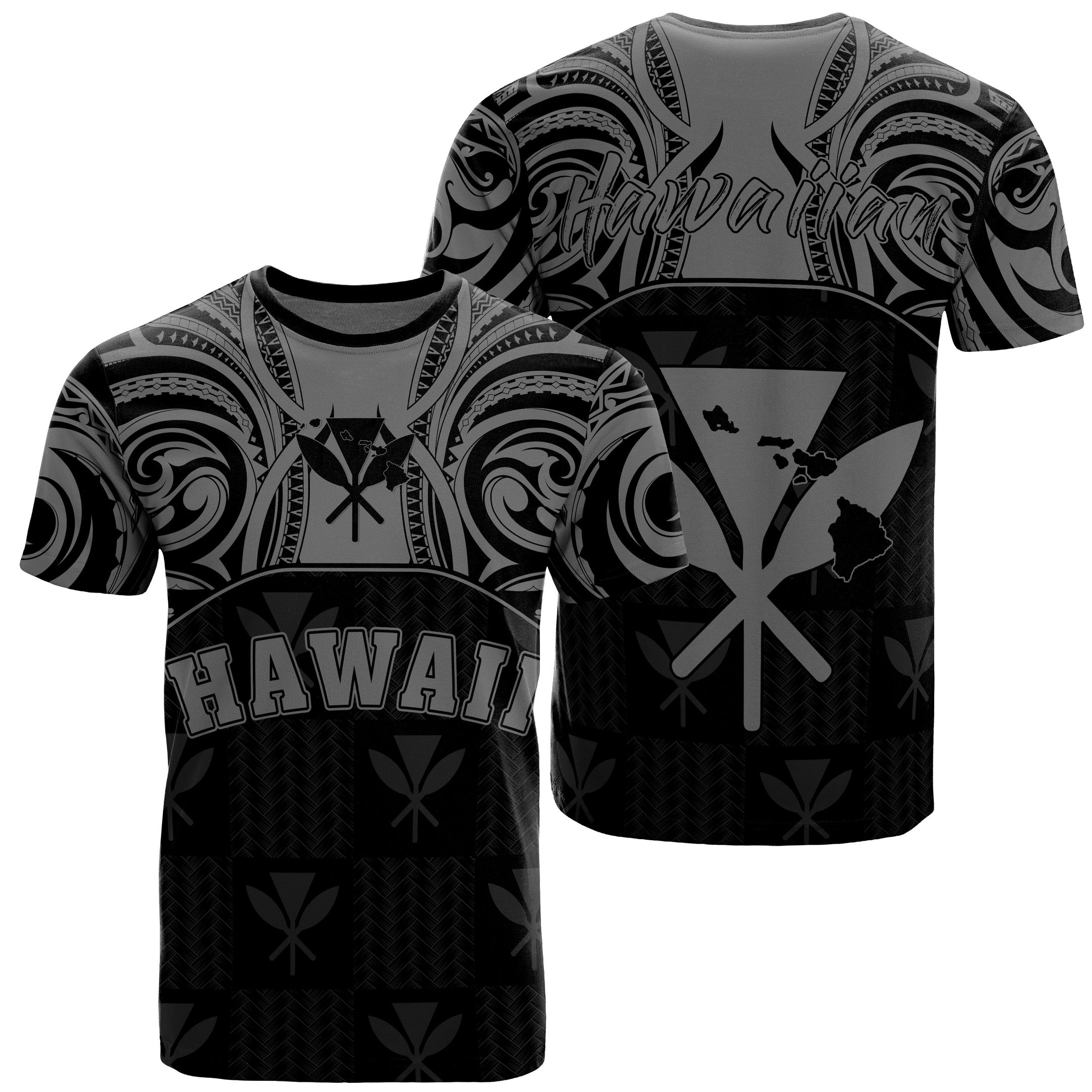 Hawaiian Kanaka T-shirt Demodern Gray Ah J1