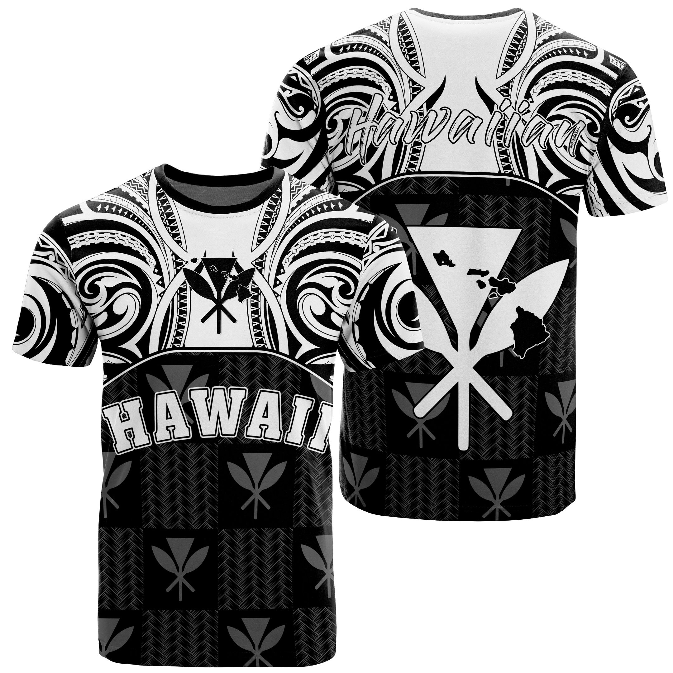 Hawaiian Kanaka T-shirt Demodern White Ah J1