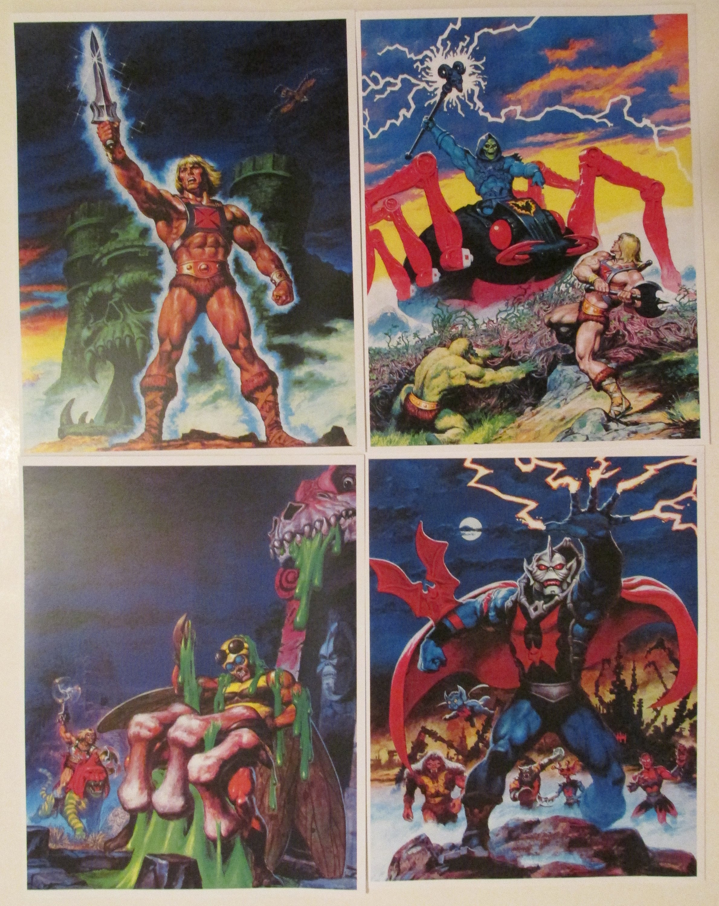 He-Man, Skeletor, Hordak, Buzz-Off in Slime Pit Art Poster Prints Four 85x11 - Masters of the Universe MOTU
