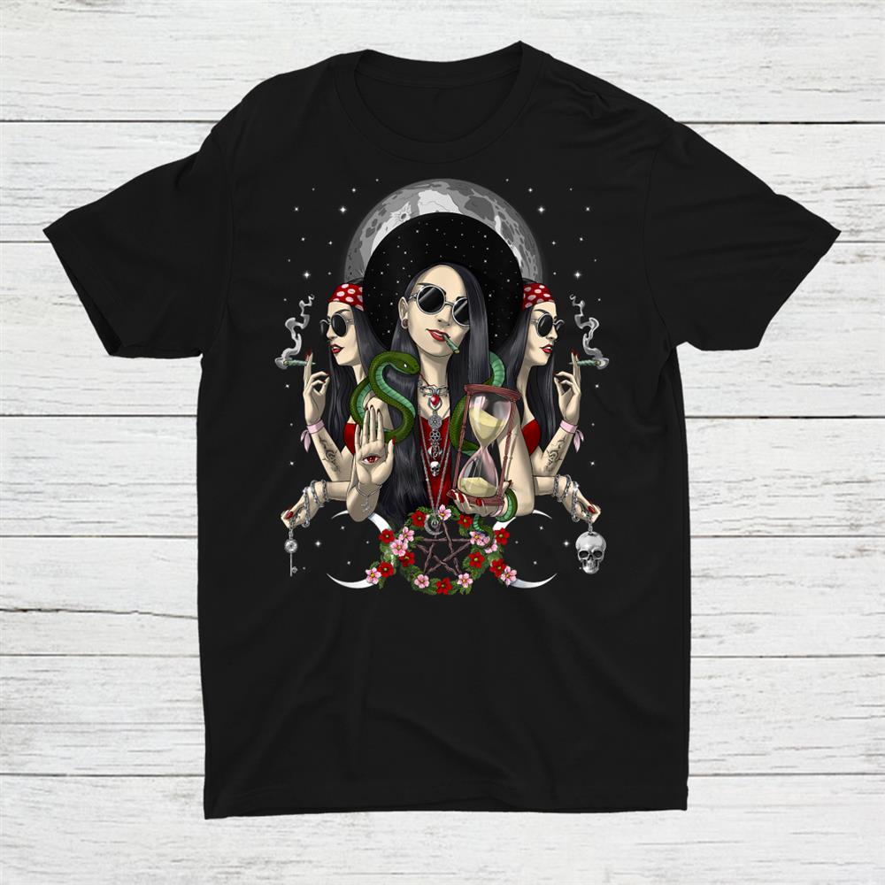 Hecate Triple Moon Goddess Pagan Witch Gothic Wiccan Occult Shirt