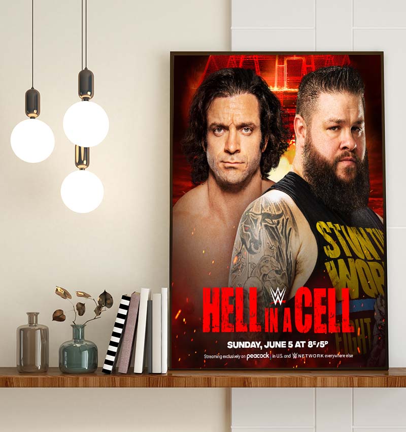 Hell In A Cell Ezekiel vs Kevin Owens WWE Original Poster Canvas