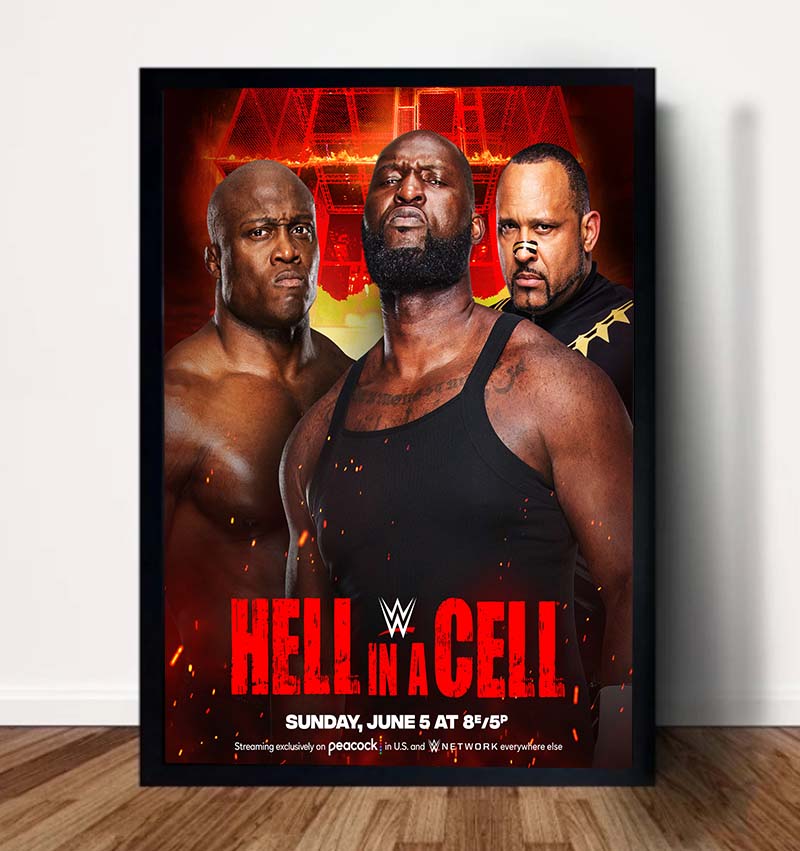 Hell In A Cell WWE Bobby Lashley vs Omos vs MVP Classic Poster Canvas