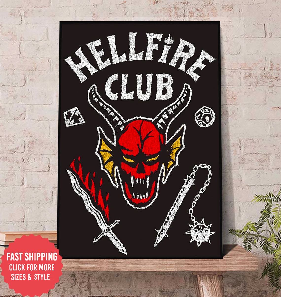 HellFire Club Canvas Poster, Stranger Things 4 Poster, New stranger Things Poster, 