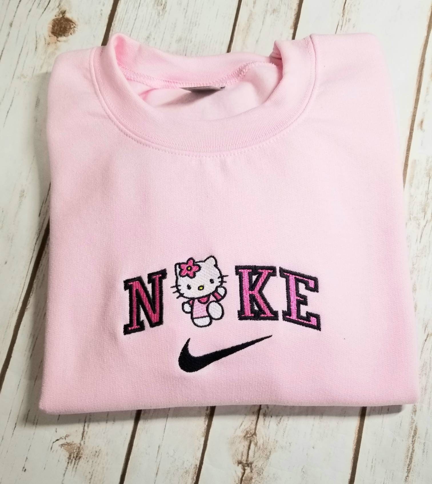 Hello Kitty Nike Logo Embroidered Sweatshirt