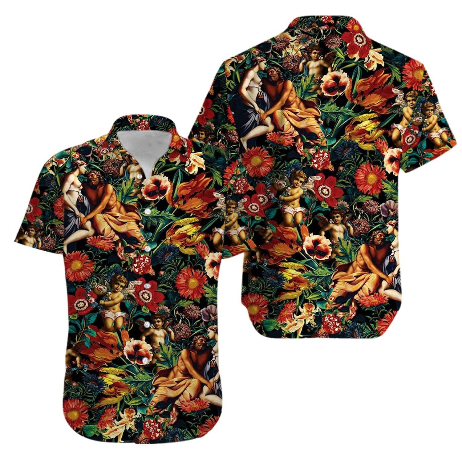 Hera & Zeus Garden Hawaiian Aloha Shirts #KV