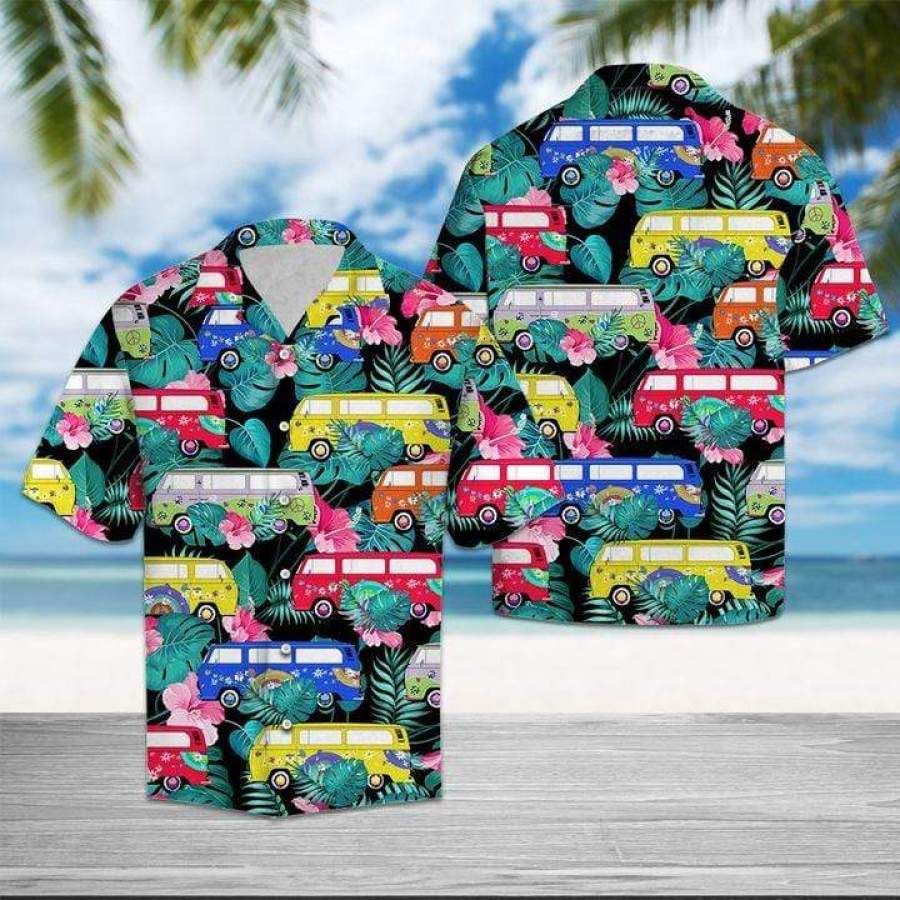 Hippie Bus Hawaiian Aloha Shirts
